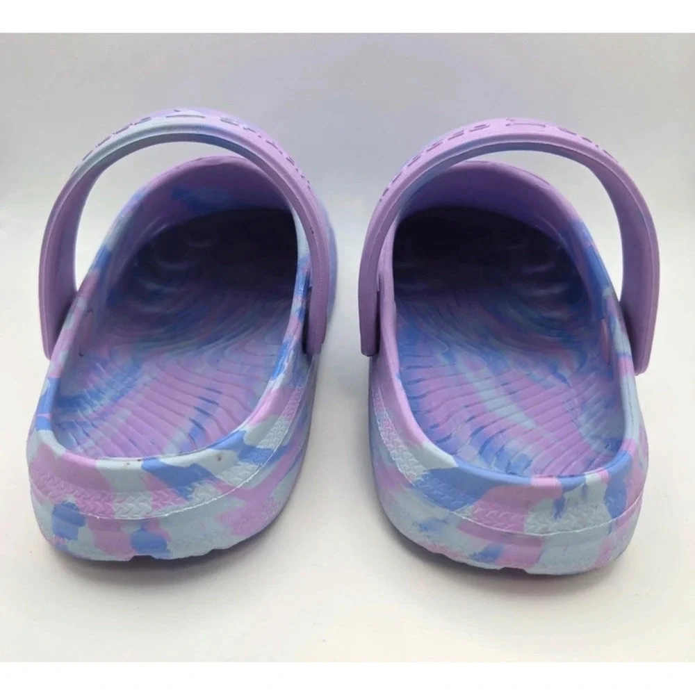Rugged Shark Kids EVA Clog Purple Blue Marble Swirl Water Shoe Size 7